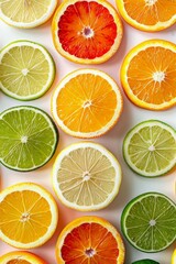 Group of Cut Oranges and Limes