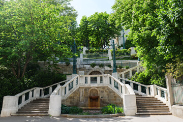 Art Deco Strudlhofstiege Staircase in Vienna Austria in Spring