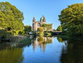 Naklejka premium Galway cathedral in Galway city, Ireland, Irish landmark, buildings and architecture 