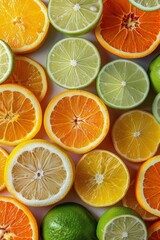 Group of Cut Oranges and Limes