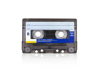 Retro cassette tape isolated on white background.