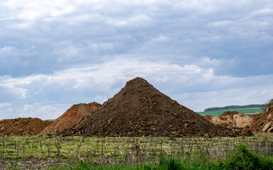 a pile of earth piled up from excavations