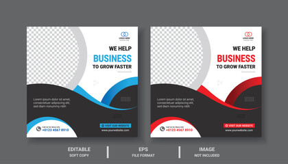 Creative and modern square business flyer design and Corporate banner template square banner design
