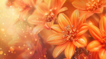 Fototapeta premium Orange flower banner background