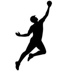 A cricket player pose vector silhouette, white background (23)