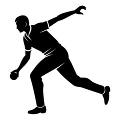 A cricket player pose vector silhouette, white background (30)