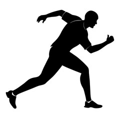 A cricket player pose vector silhouette, white background (32)