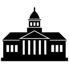 a university vector silhouette, black color silhouette, white background (9)