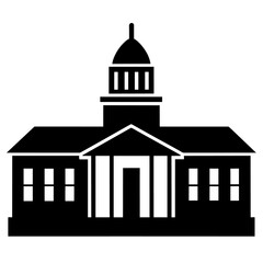 a university vector silhouette, black color silhouette, white background (21)