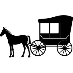 Amish buggy and horse silhouette vector vector silhouette, black color silhouette, (20)