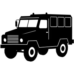 Military truck vector silhouette army force vector black silhouette (17)