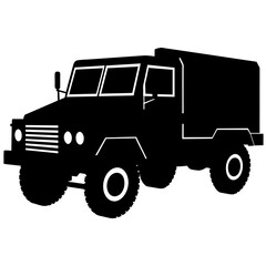 Military truck vector silhouette army force vector black silhouette (19)
