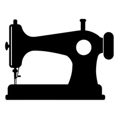 Sewing machine silhouette, vector silhouette, black color silhouette (4)