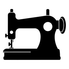 Sewing machine silhouette, vector silhouette, black color silhouette (13)