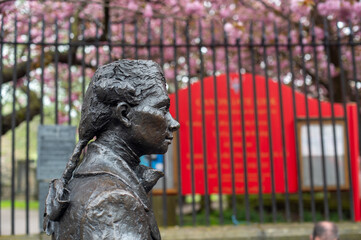 Robert Fergusson Statue in Edinburgh, Scotland, UK