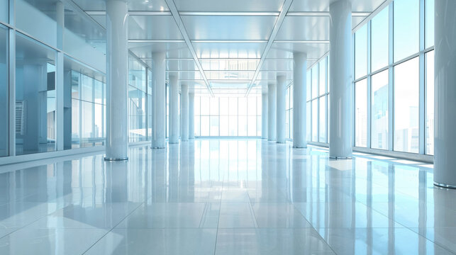 Business Background with Geometric Architectural Forms. Brightly Lit Corporate Environment.