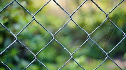 Fototapeta premium Fence made of sharp wire