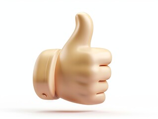 A thumbs up sign on a white background.
