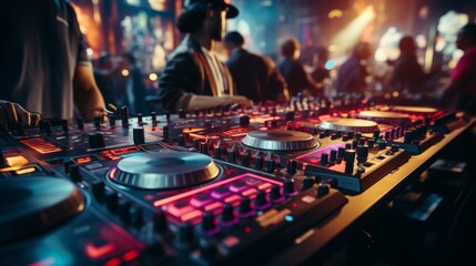 DJ Mixing in Front of Energetic Crowd