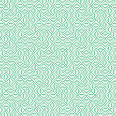 Green abstract geometric japanese overlapping circles lines and waves pattern