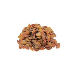 Dried raisins on a white background. Raw grapes and raisins. Healthy and fresh nuts. close-up. Local name besni uzum