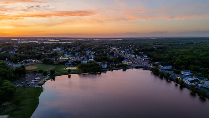 Aerial Sunset in Jamesburg New Jersey 