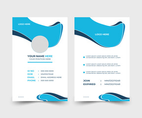 Vector id card template with clasp and lanyard. Modern and minimalist id card template. professional corporate id card template.
