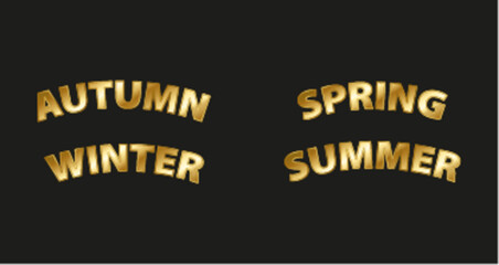 Gold Gradient with Bright Glow autumn spring summer winter lettering button