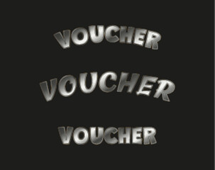 Silver Gradient with Bright Glow Frame Voucher lettering