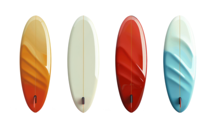 surfboard set isolated on a transparent background, generative AI