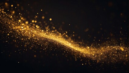 A canvas of midnight black adorned with swirling golden dust, an abstract representation of enchantment.