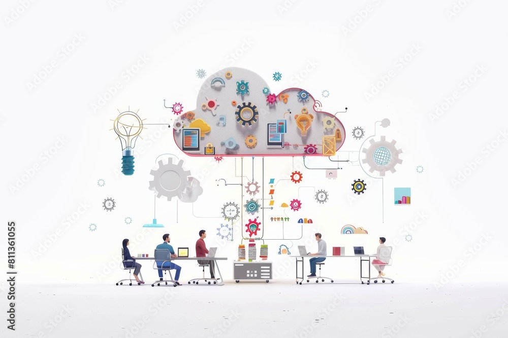 Poster teams use hybrid cloud and laptops for streaming digital teamwork within interactive, interdisciplin