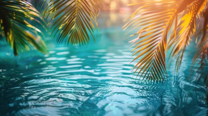 Palm Trees Surrounding Blue Pool