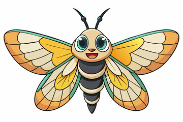 hawk moth cartoon vector illustration