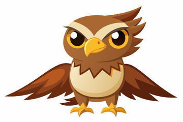  hawk bird cartoon vector illustration