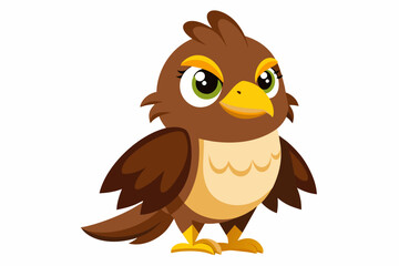 hawk bird cartoon vector illustration