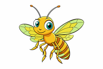  bee cartoon vector illustration