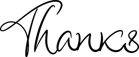 Thank you Hand Drawn Lettering. Thanks Brushpen Fun font vector. Calligraphy script. Expressive Fancy Hand written typeface. Thanksgiving day.