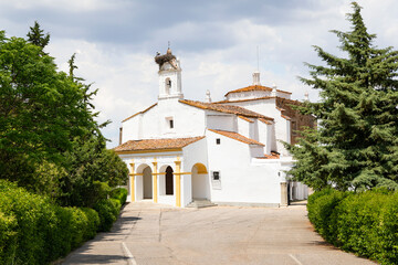 Hermitage of the Remedies in Segura de Leon, comarca of Tentudia, province of Badajoz, Extremadura, Spain