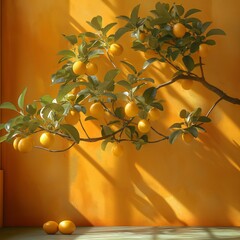 Orange Tree by Yellow Wall.