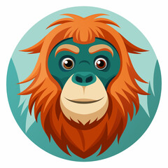Orangutan Head Logo Icon Vector Illustration for Memorable Branding