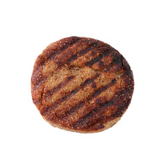 Vegetarian product. Tasty bean cutlet isolated on white, top view