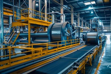Machinery and Equipment at a Modern Pulp Manufacturing Plant