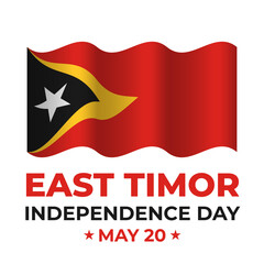 East Timor Independence Day typography poster with flag. Vector template for banner, flyer, greeting card, etc.
