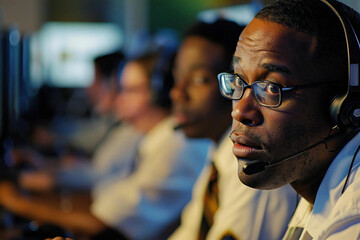Fototapeta premium Professional Call Center Operators Ready to Assist in Emergencies