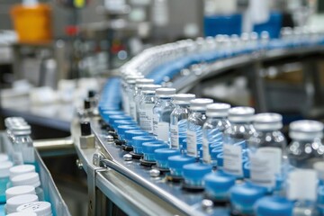 Obraz premium Quality Control Check at a Pharmaceutical Manufacturing Facility