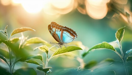 beauty in nature tranquil closeup of butterfly soft morning sunlight pastel colors peaceful bright...