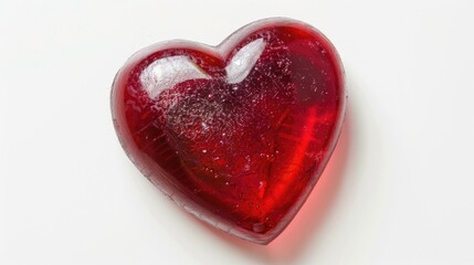 Heart shaped jelly on a white background