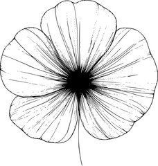 Obraz premium black and white sketch of a flower illustration flower svg simple minimalist art rustic no background vector