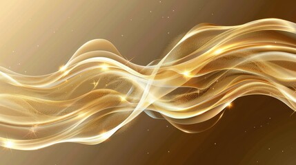 A gold and white swirl with a lot of sparkles. The swirl is very long and it looks like it is moving